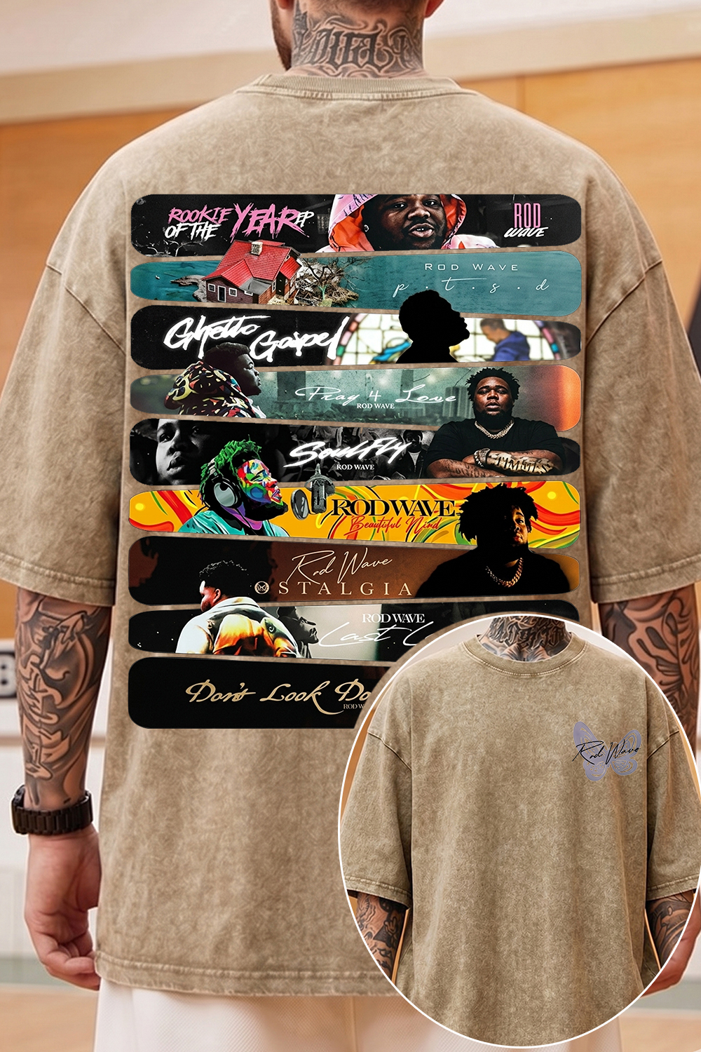 Rod Wave Album Washed Cotton Tee