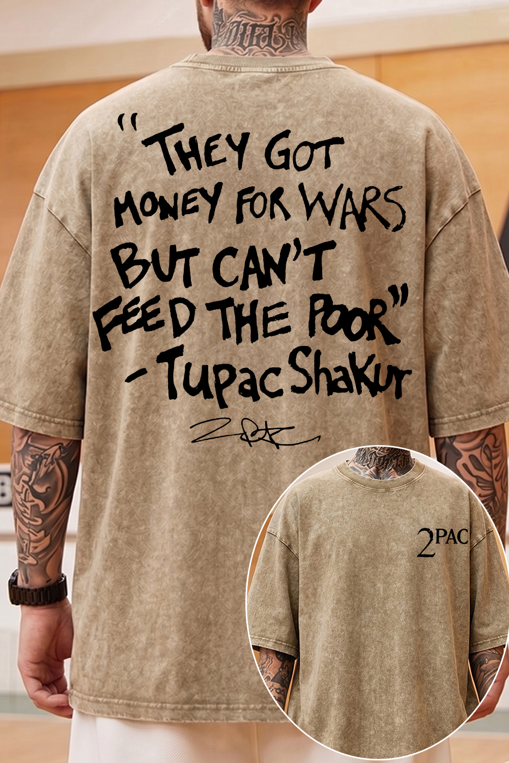 🎤🔥2Pac Washed Cotton Tee