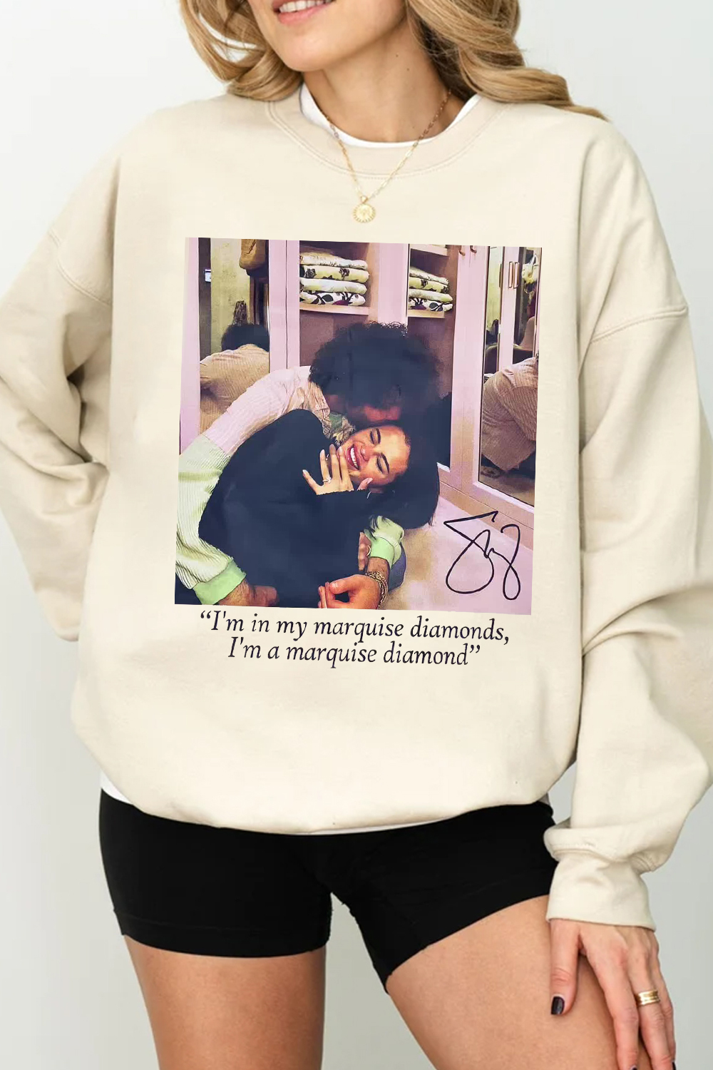 Selena Gomez and Benny Blanco Personalized Print Women's Sweatshirt