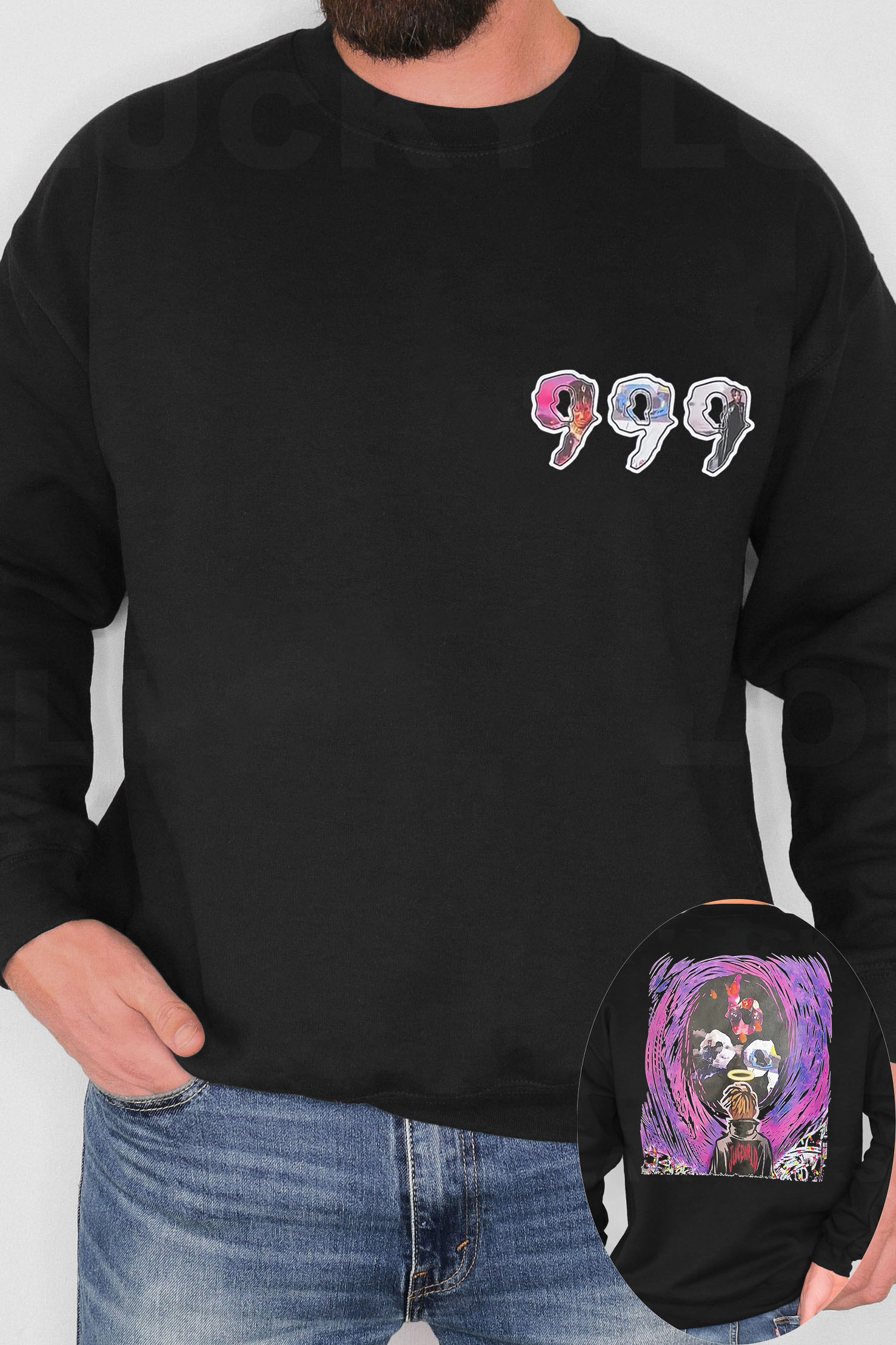 JuiceWorld999 cartoon sweatshirt