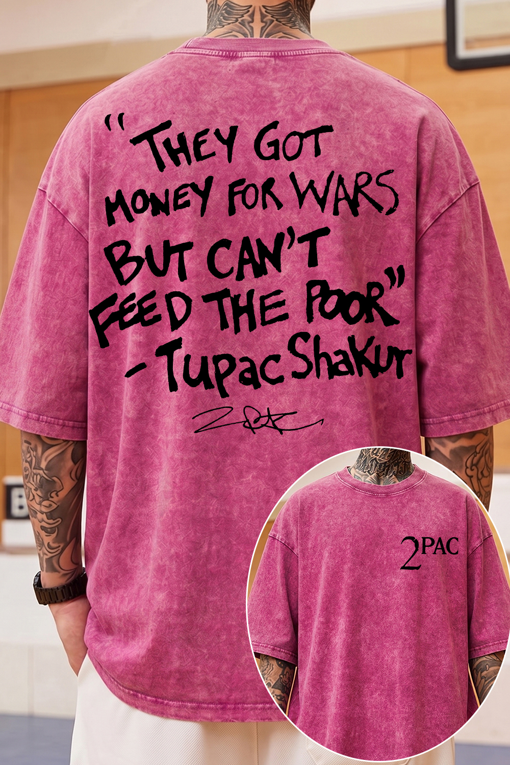 🎤🔥2Pac Washed Cotton Tee