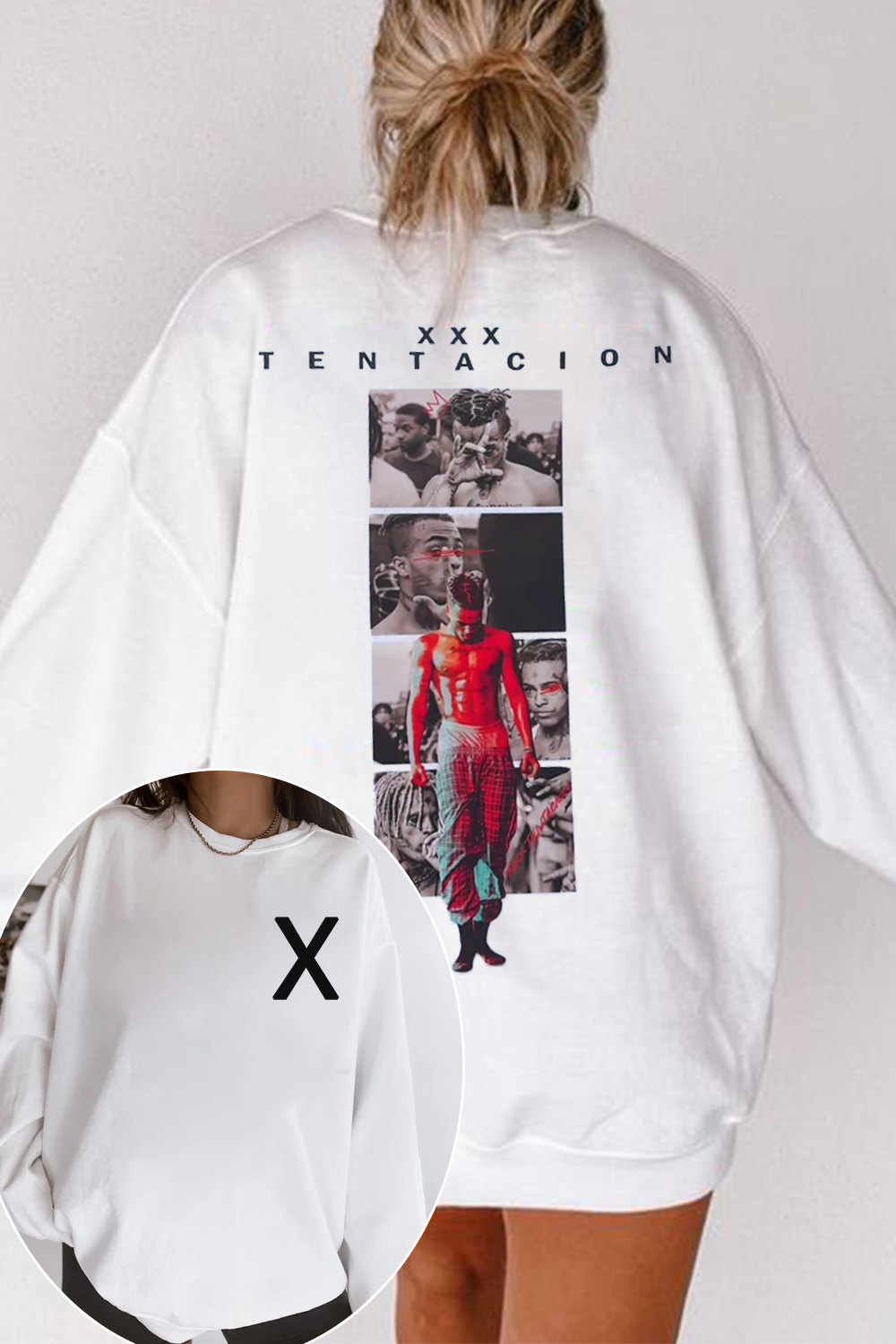 xxxtentacion double-sided printed sweatshirt