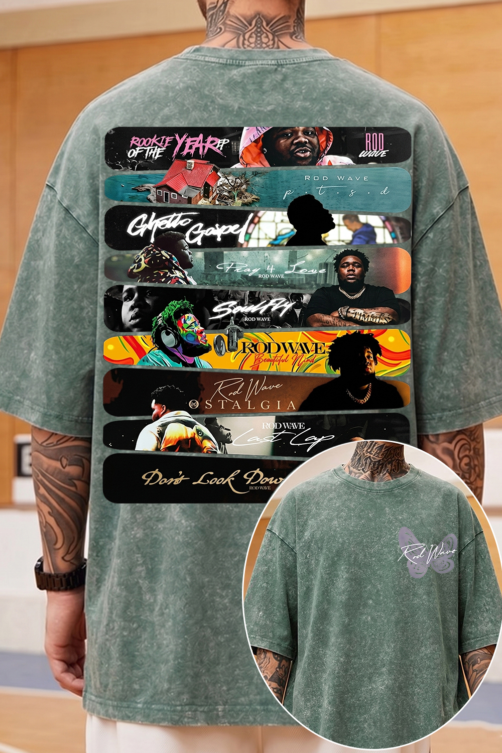 Rod Wave Album Washed Cotton Tee