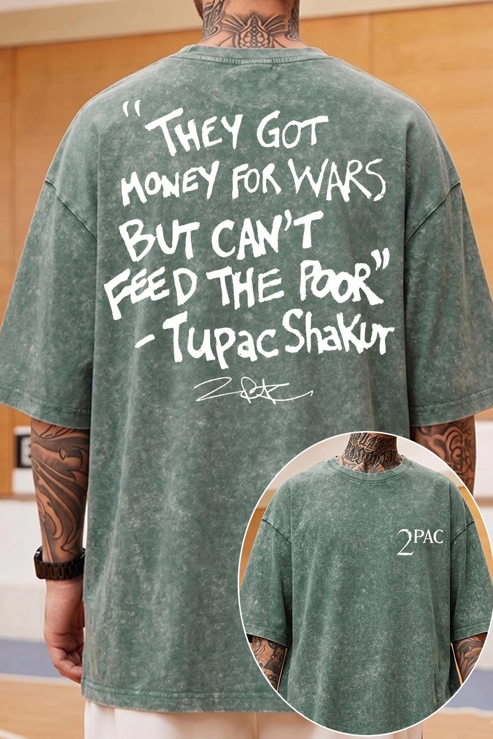 🎤🔥2Pac Washed Cotton Tee