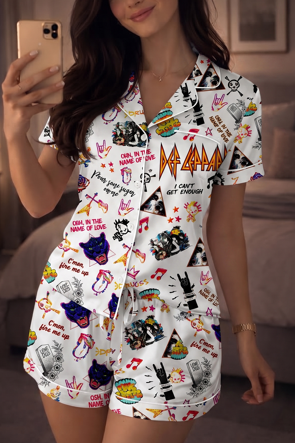 Def Leppard In The Name Of Love Pajamas Set