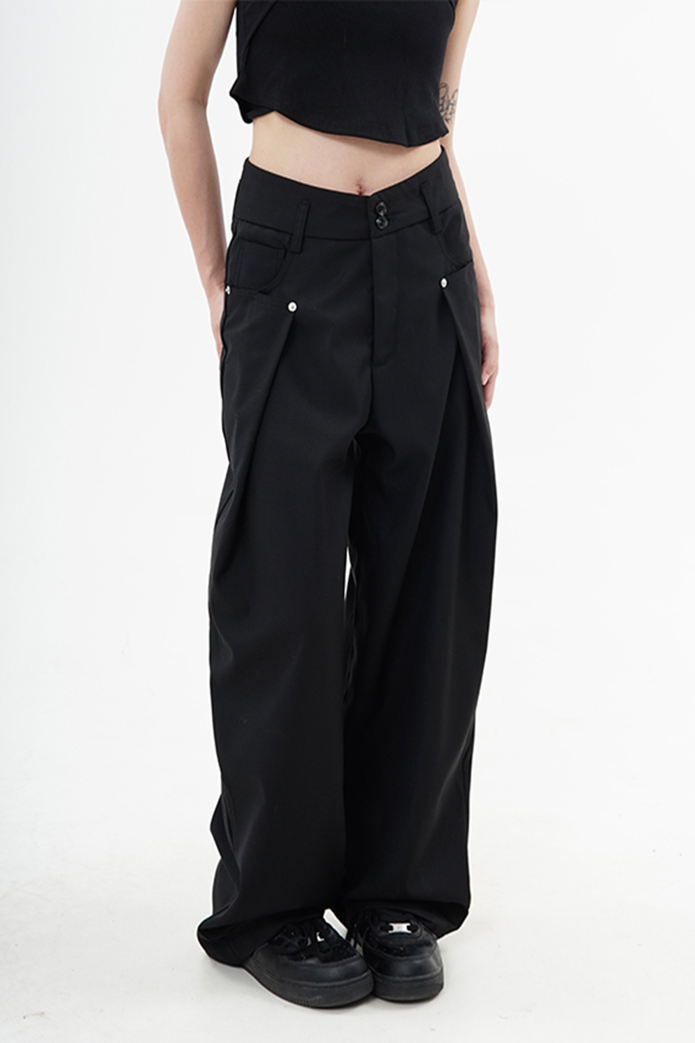 High-end design casual suit wide-leg pants