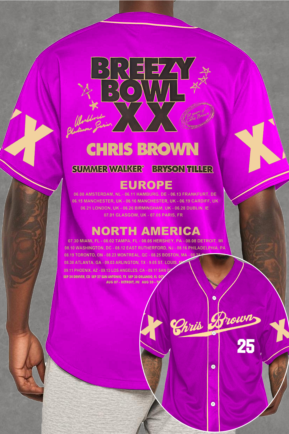 cb Jersey Tour 2025  Baseball Jersey