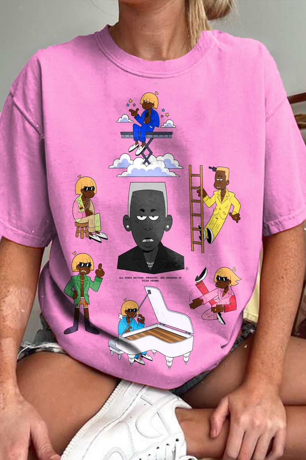 Tyler the Creator Chromakopia Cartoon Casual Crew Neck T-Shirt