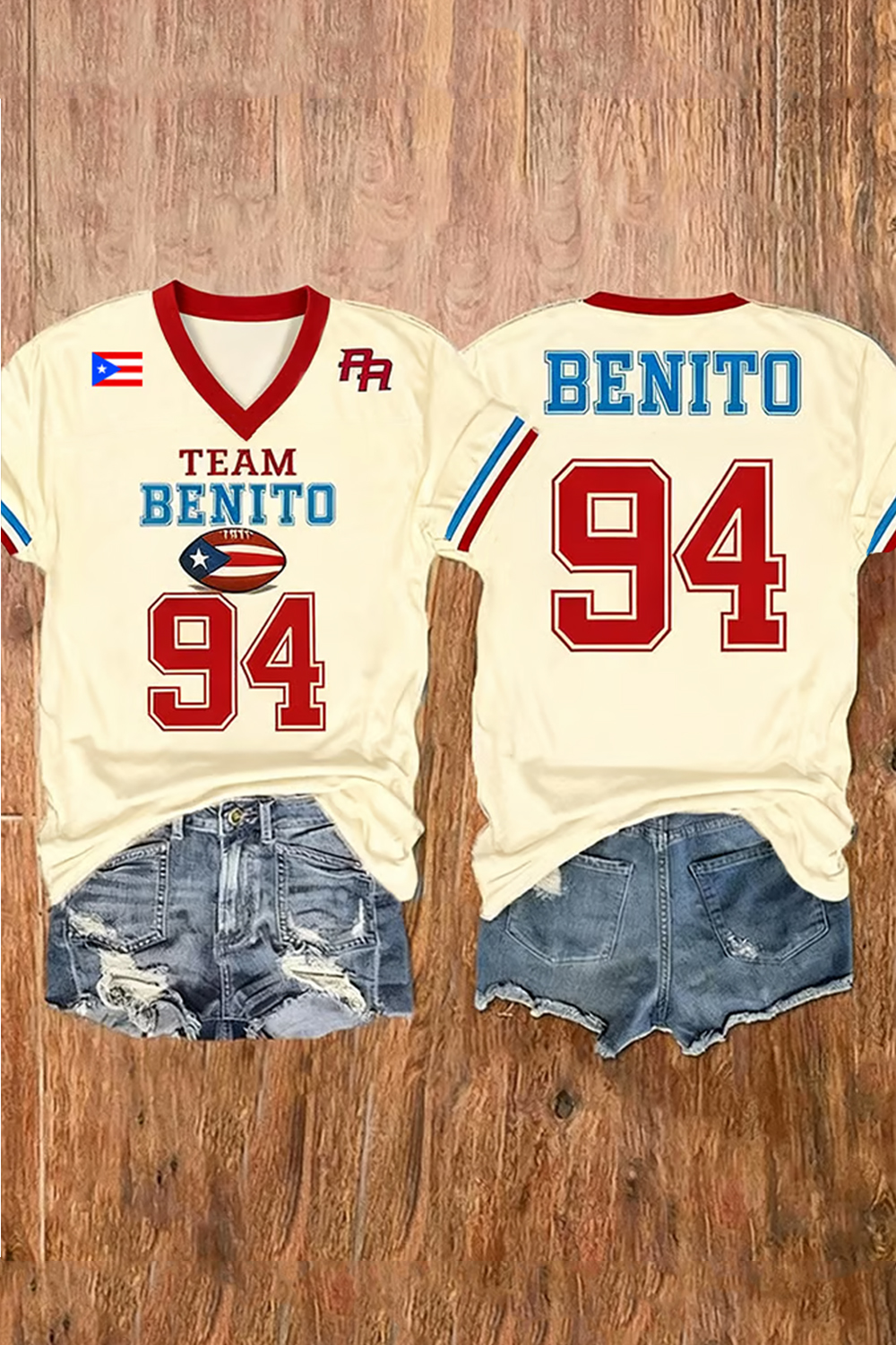 Women's Bunny Football Music Lover Printed Short-Sleeved T-Shirt