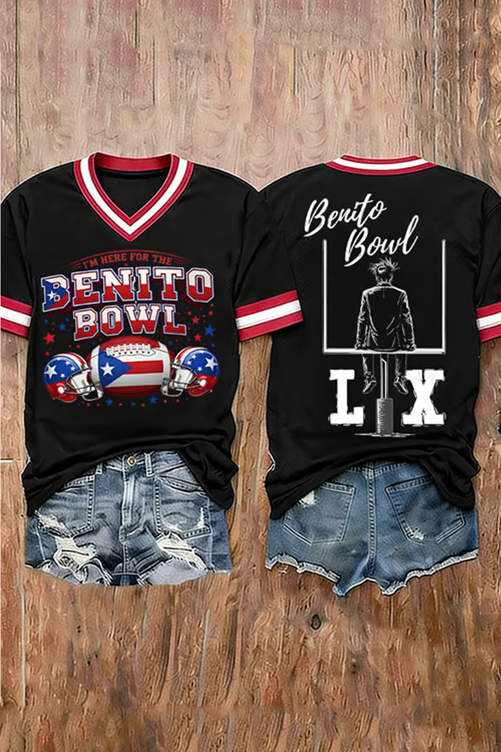 Women's Bunny Football Music Lover Printed Short-Sleeved Shirt