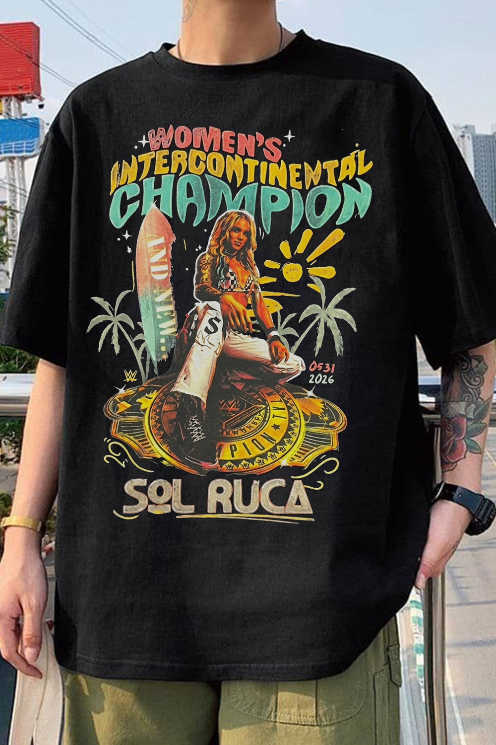WWE Sol Ruca Retro Wrestling Shirt