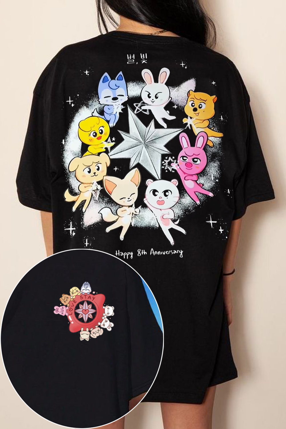 Love Stay SKZ Cartoon Character K-Pop T-Shirt