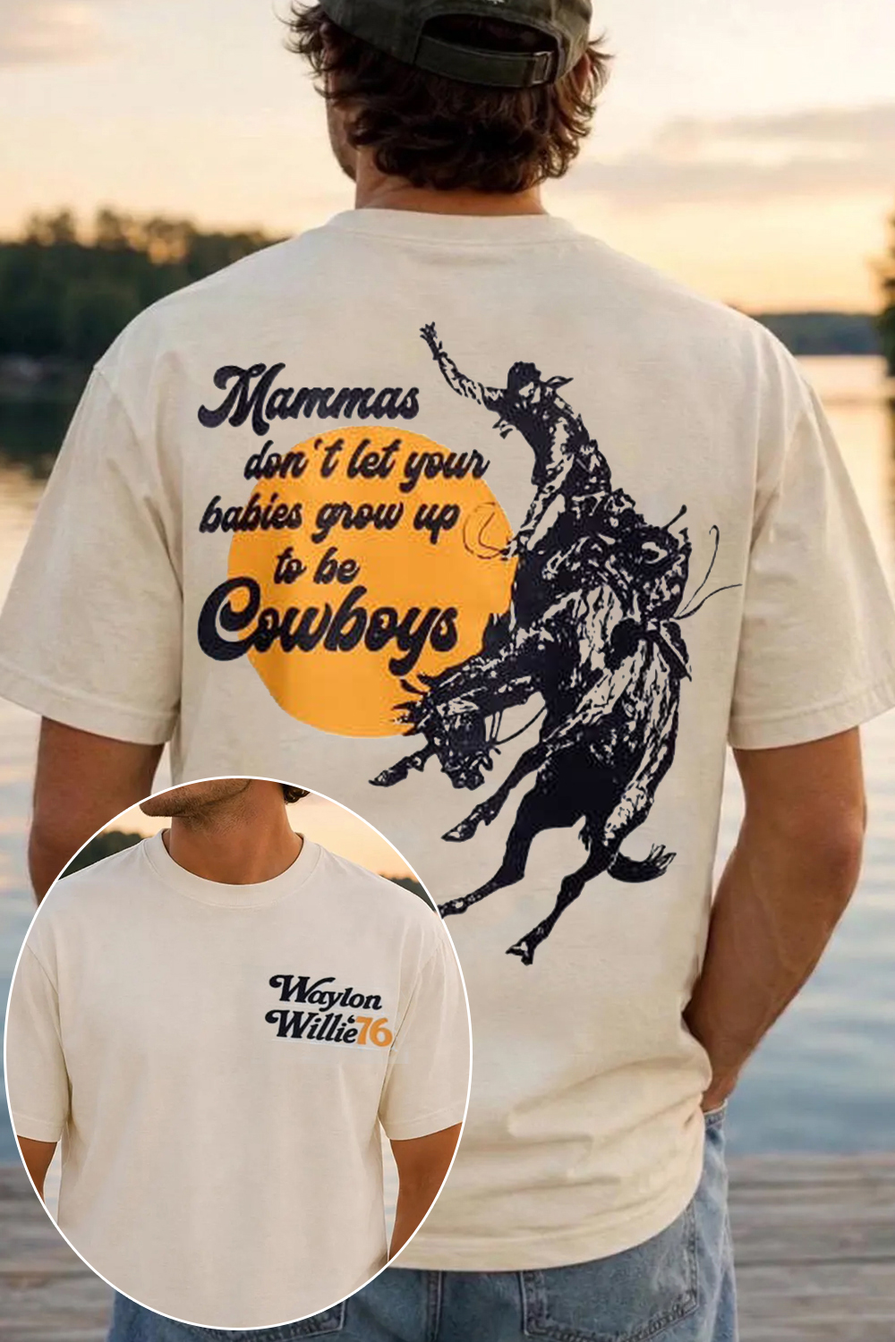 Waylon Willie 76 Cowboys Vintage T-Shirt