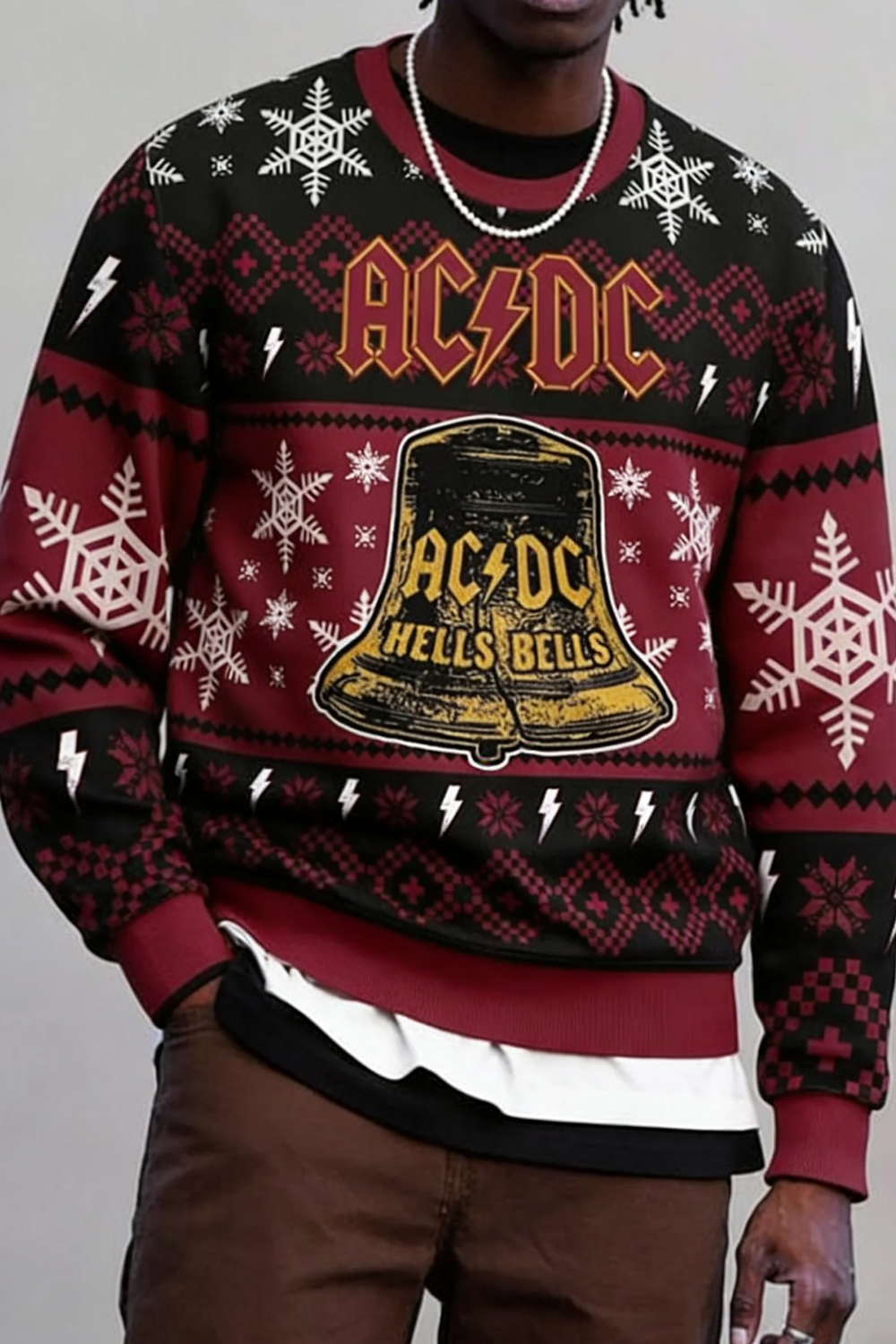 Hells Bells AC/DC Ugly Christmas Sweater