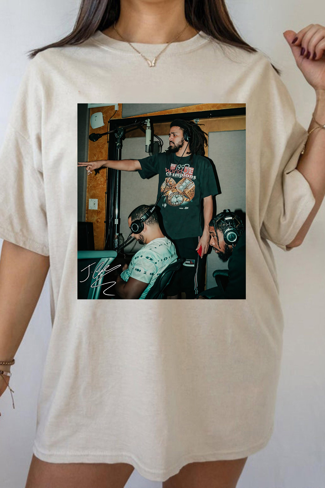 J Cole x Lute Boom Bap Type Beat Set Backs T-Shirt