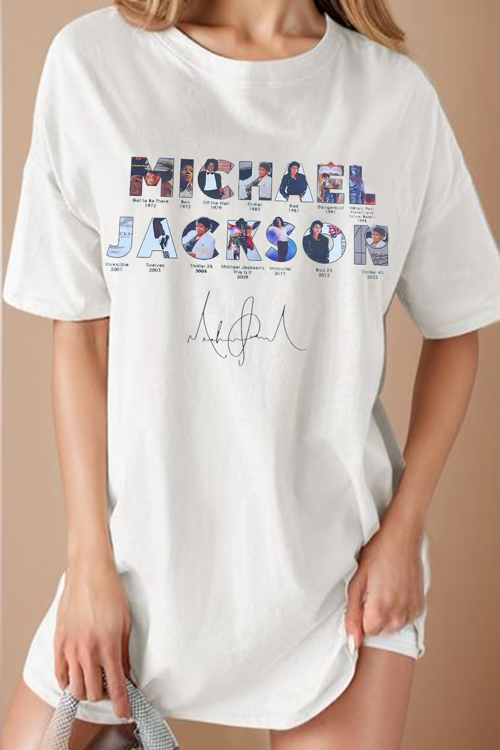 Michael Jackson print short-sleeved T-shirt