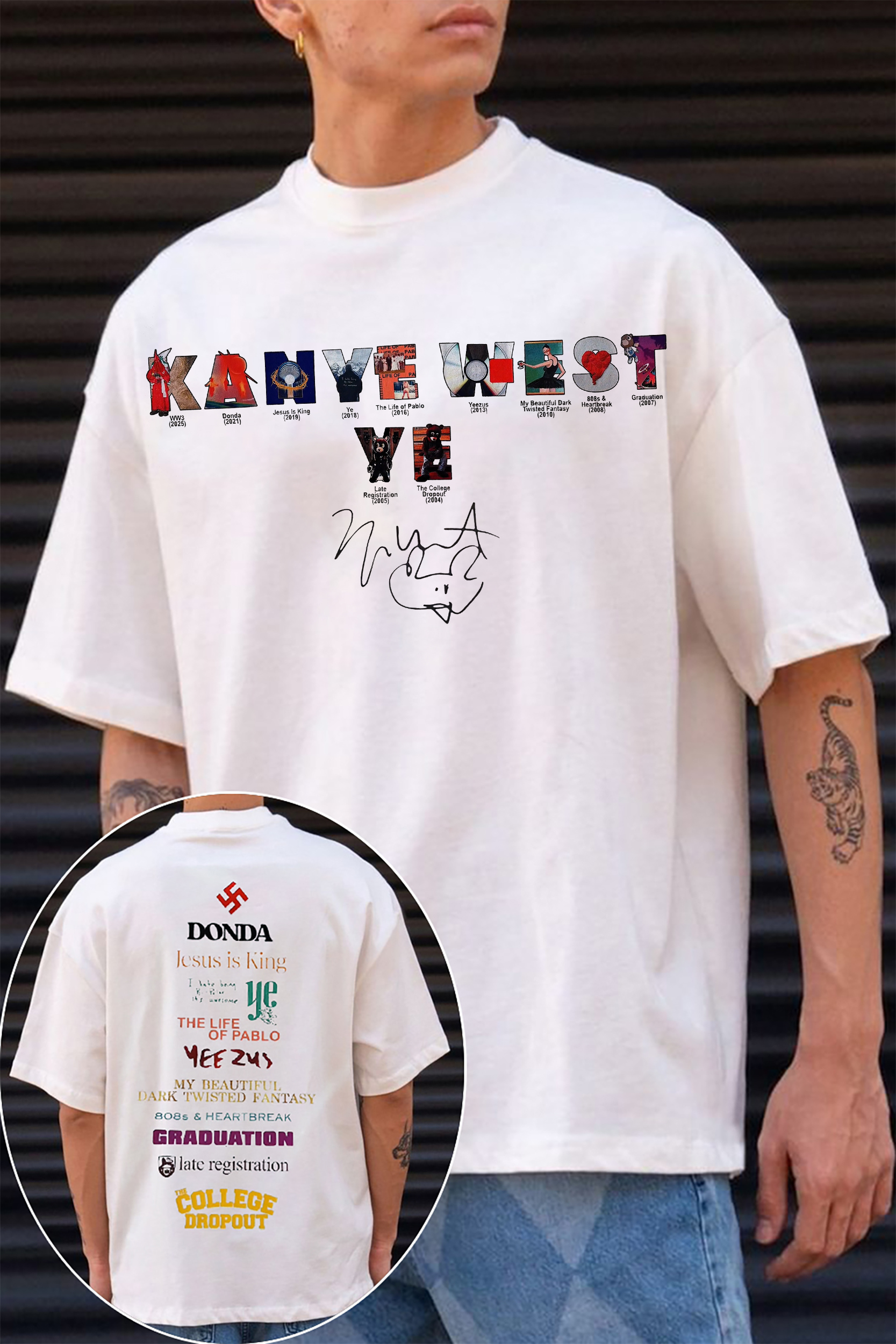 Kanye West 2 side printed t-shirt