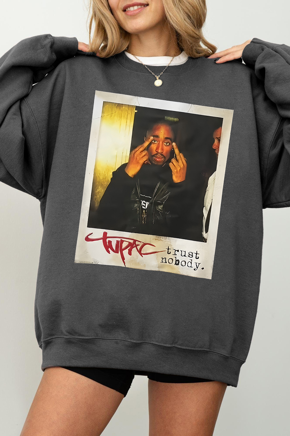 Rapper Tupac Graphic Sweatshirt For Women