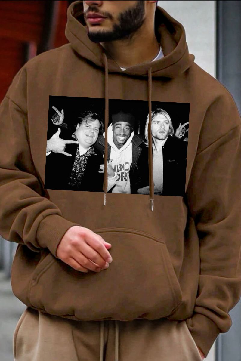 Legend Chris Farley 2Pac Shakur and Kurt Cobain Hoodie For Men