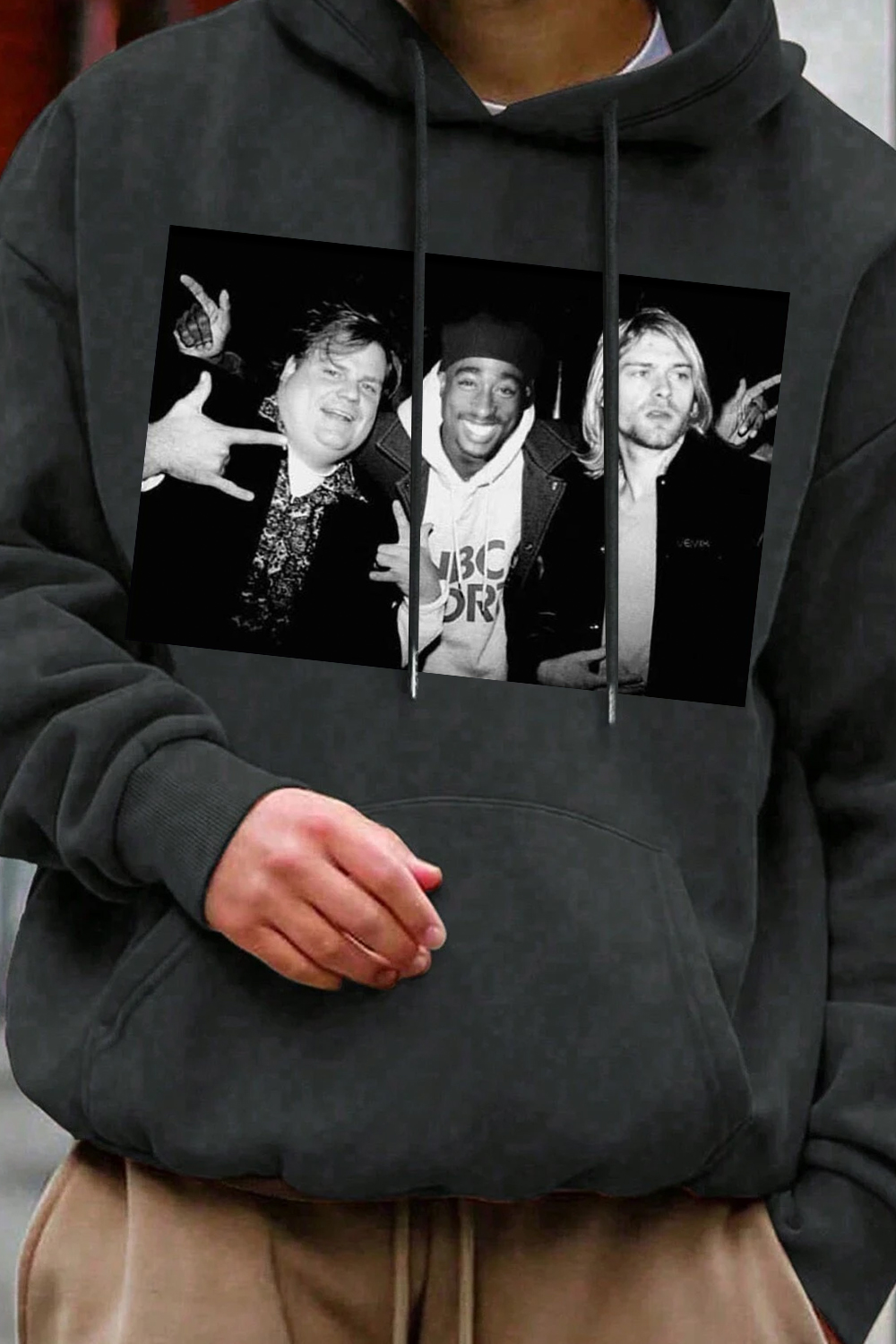Legend Chris Farley 2Pac Shakur and Kurt Cobain Hoodie For Men