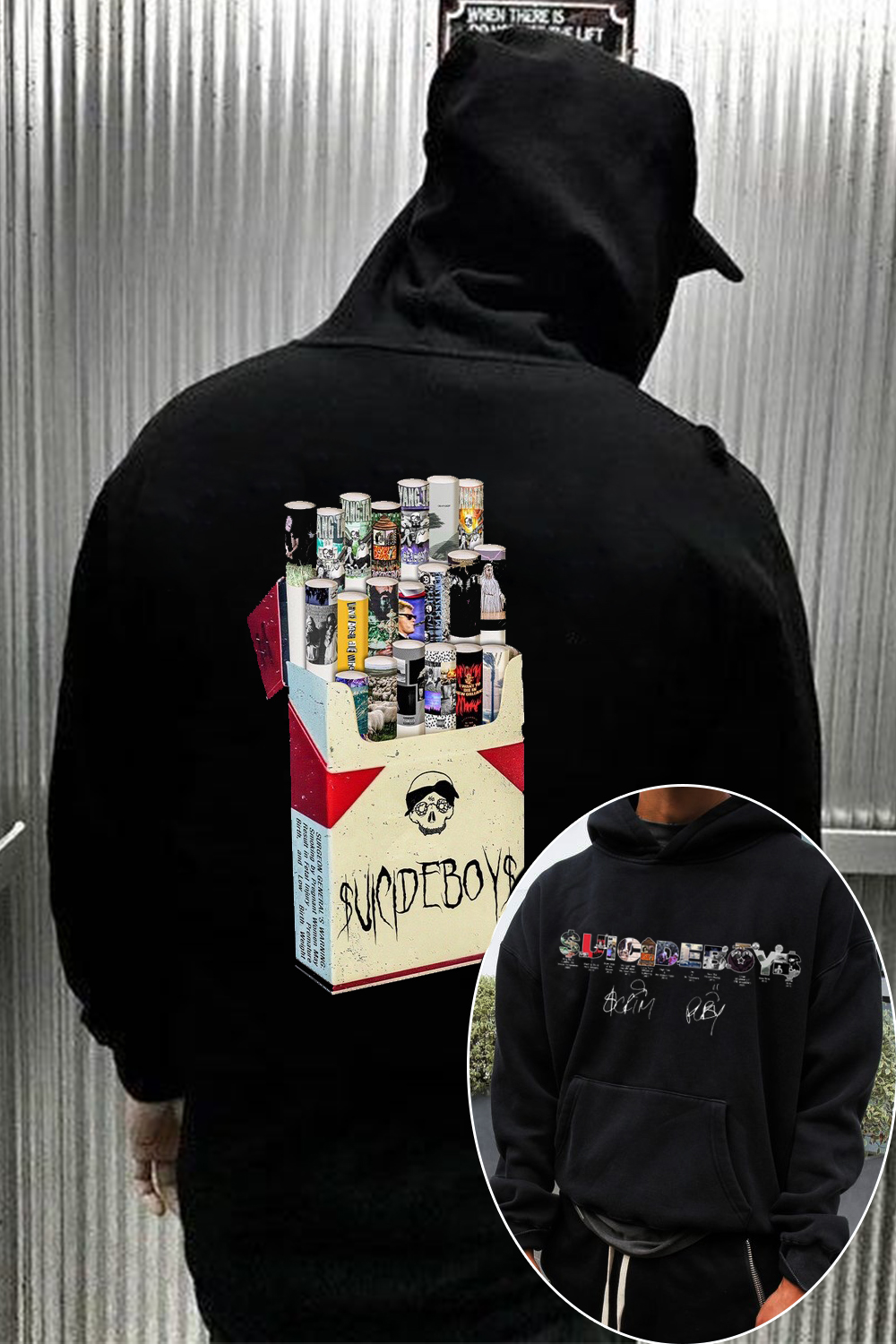 uicideboys 2-side printed personalized men's hooded sweatshirt
