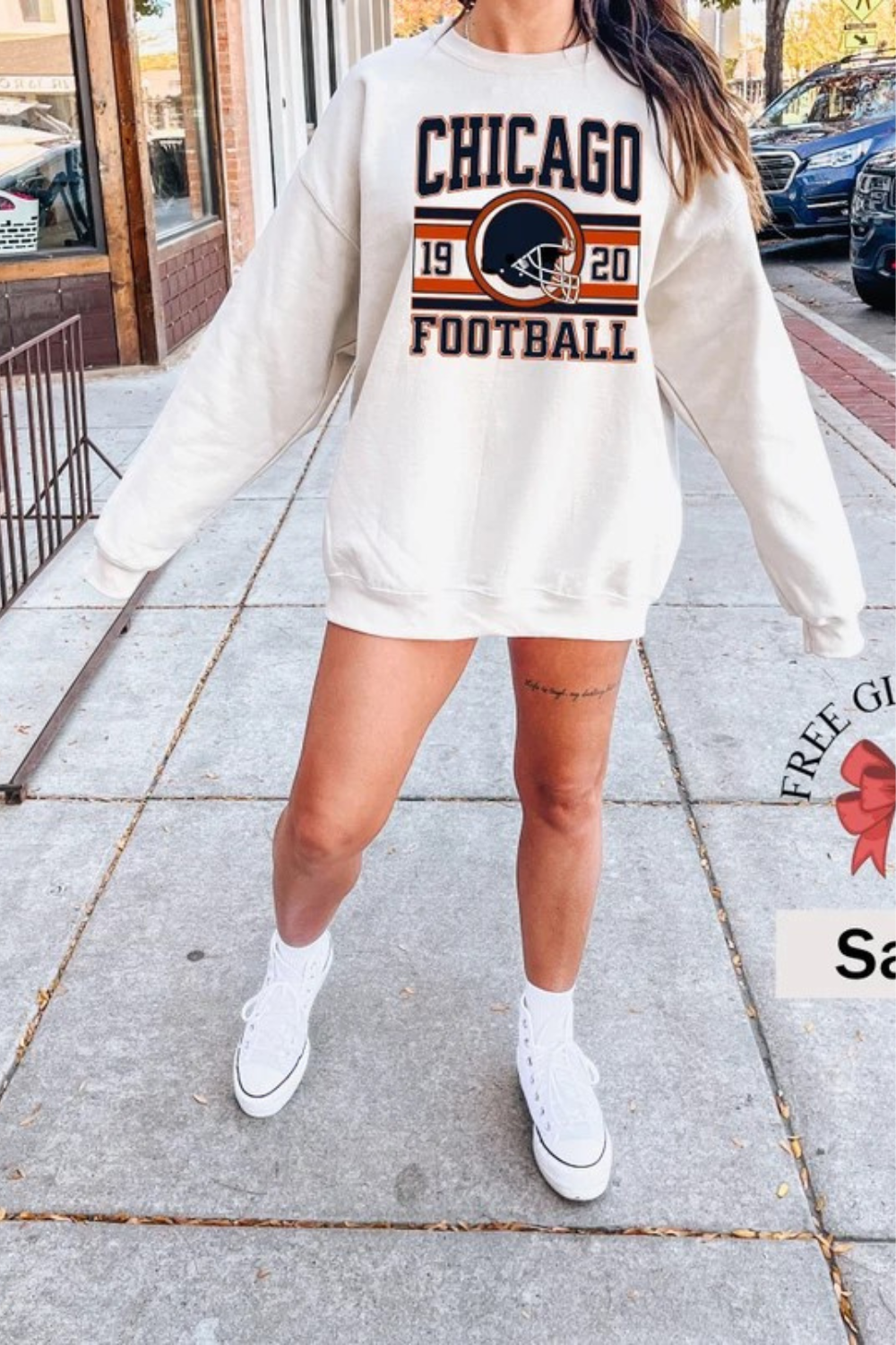 Vintage Chicago Football Sweatshirt For Women