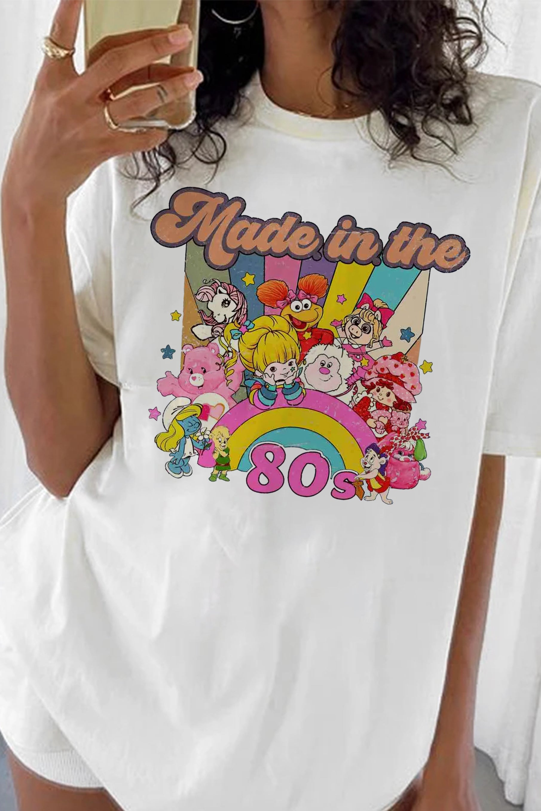 80s Cartoon Friends Nostalgia Tee For Womenirt