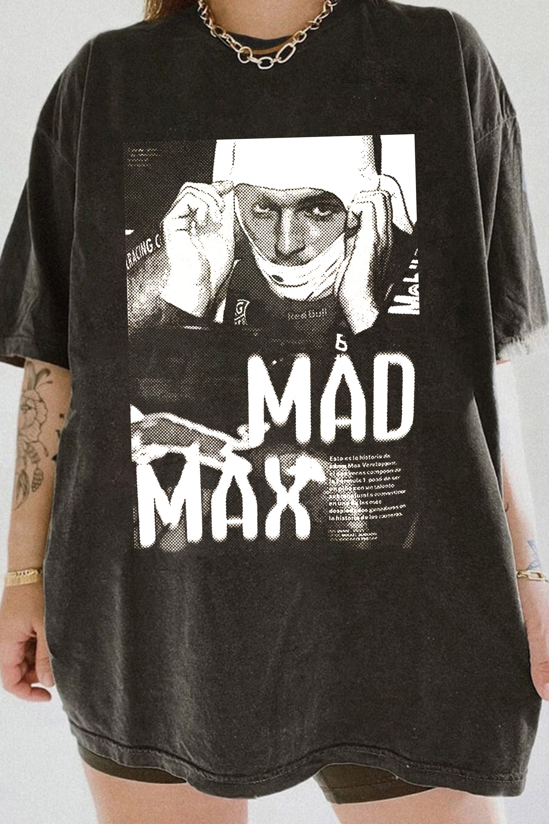 F1 Max Vertstappen Halftone Vintage Style Tee For Women