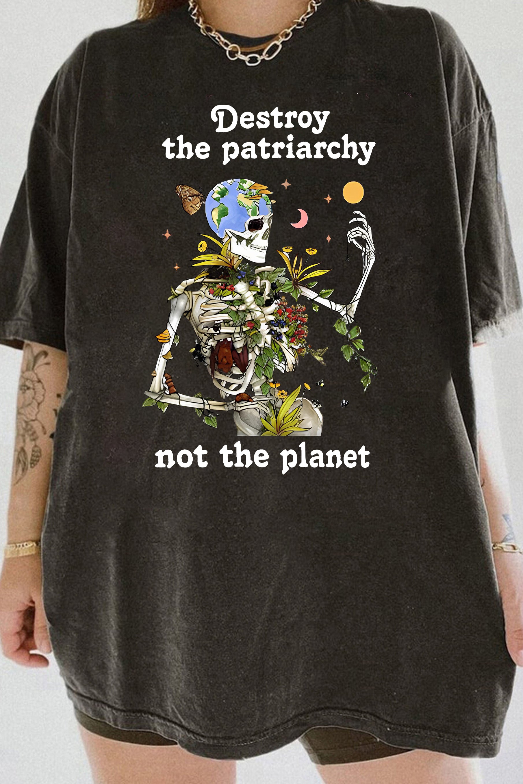 Skull Flower Tee For Women