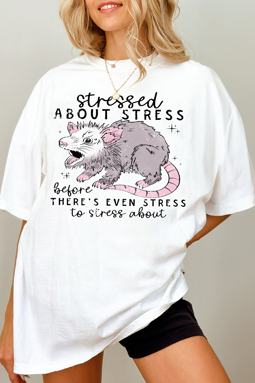 Stressed Opossum Stressed About Stress Tee For Women