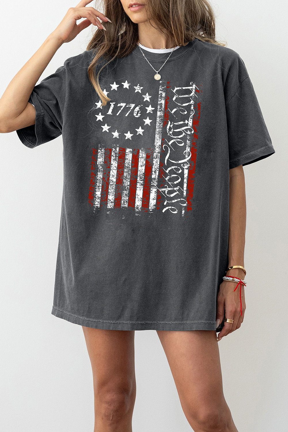We The People USA Flag 1776 Tee For Women