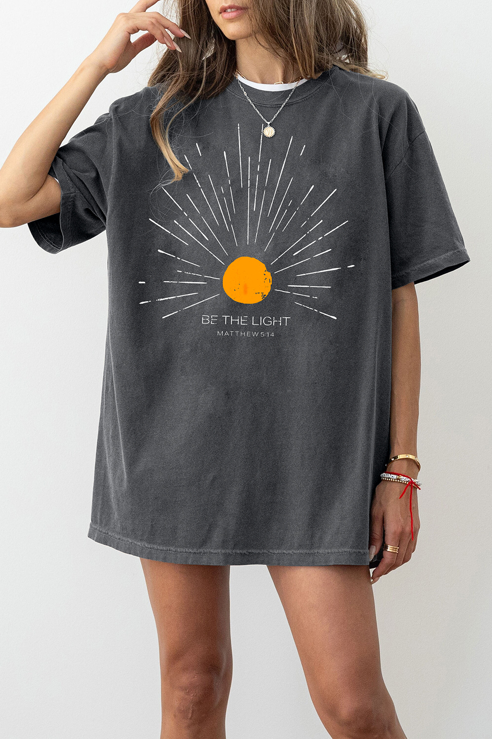 Be The Light Mathew 5 14 Sunburst Vintage Bible Verse Tee For Women