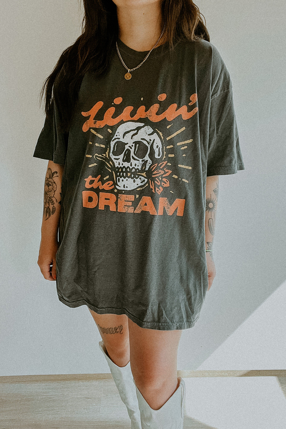 Livin' The Dream Skull Tee For Women