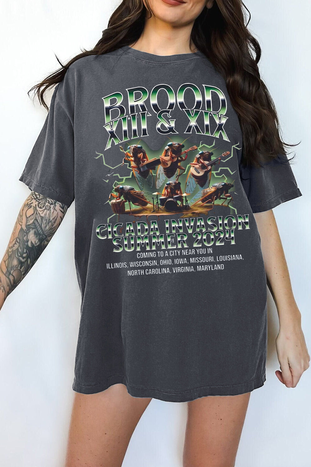 Funny Cicada Summer 2024 Tee For Women