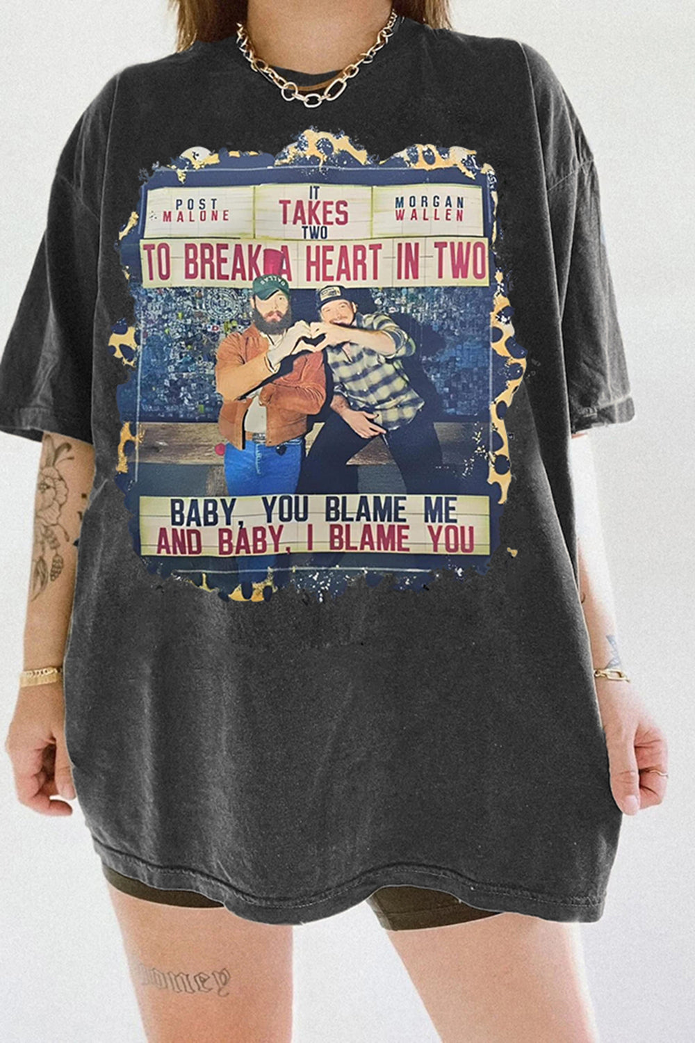 Morgan Wallen and Post Malone Graphic I Had Some Help Tee For Women