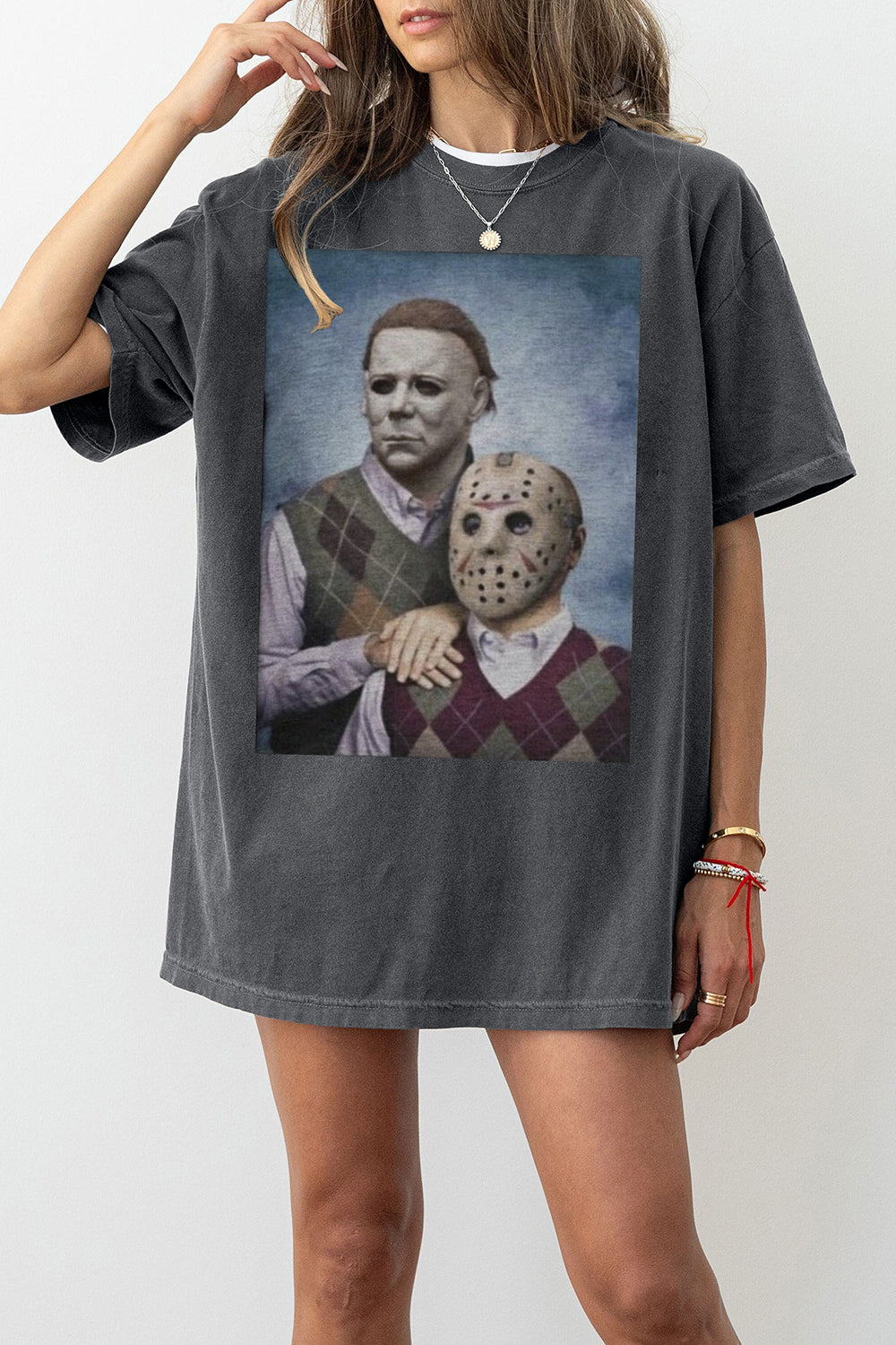Michael Myers and Jason Voorhees Step Brothers Movie Funny Crop Tee For Women