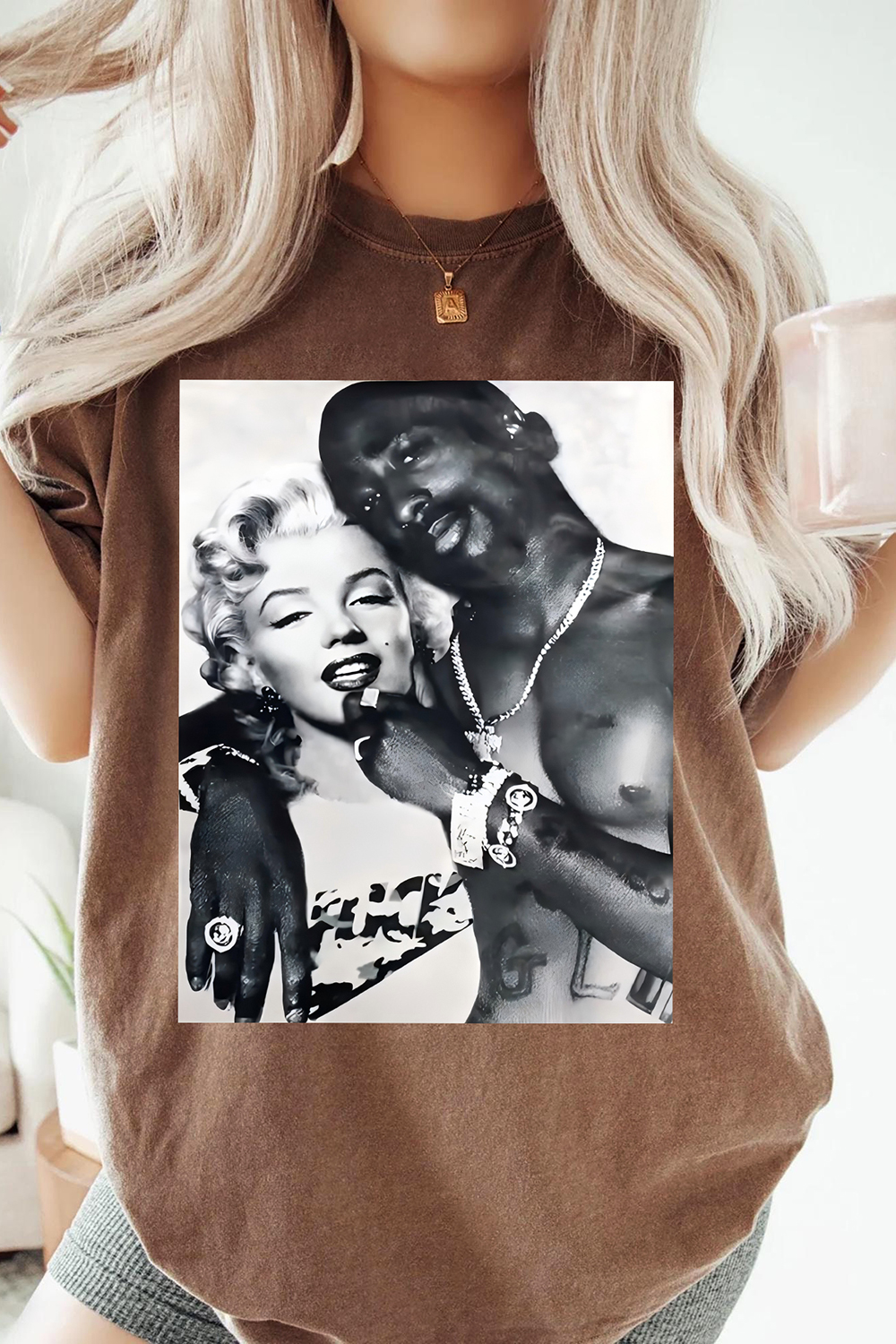 Tupac Shakur Marilyn Monroe Graphic Tee For Women