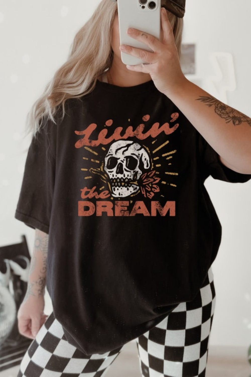 Livin the Dream Skull Tee For Women