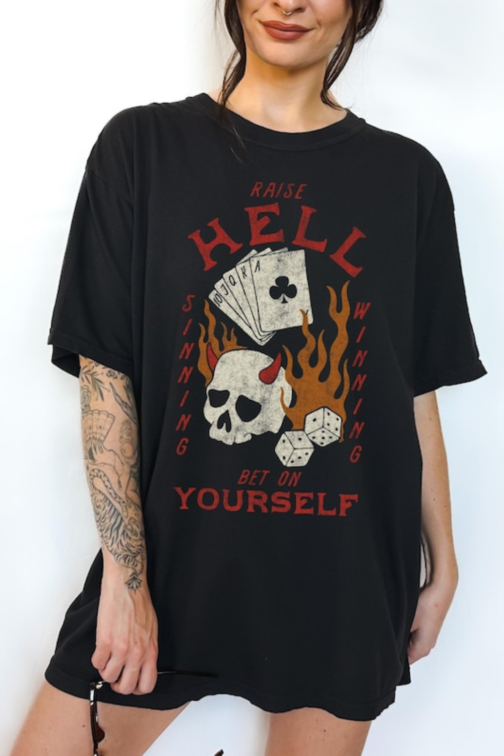 Raise Hell Bet On Yourself Graphic Tee For Women