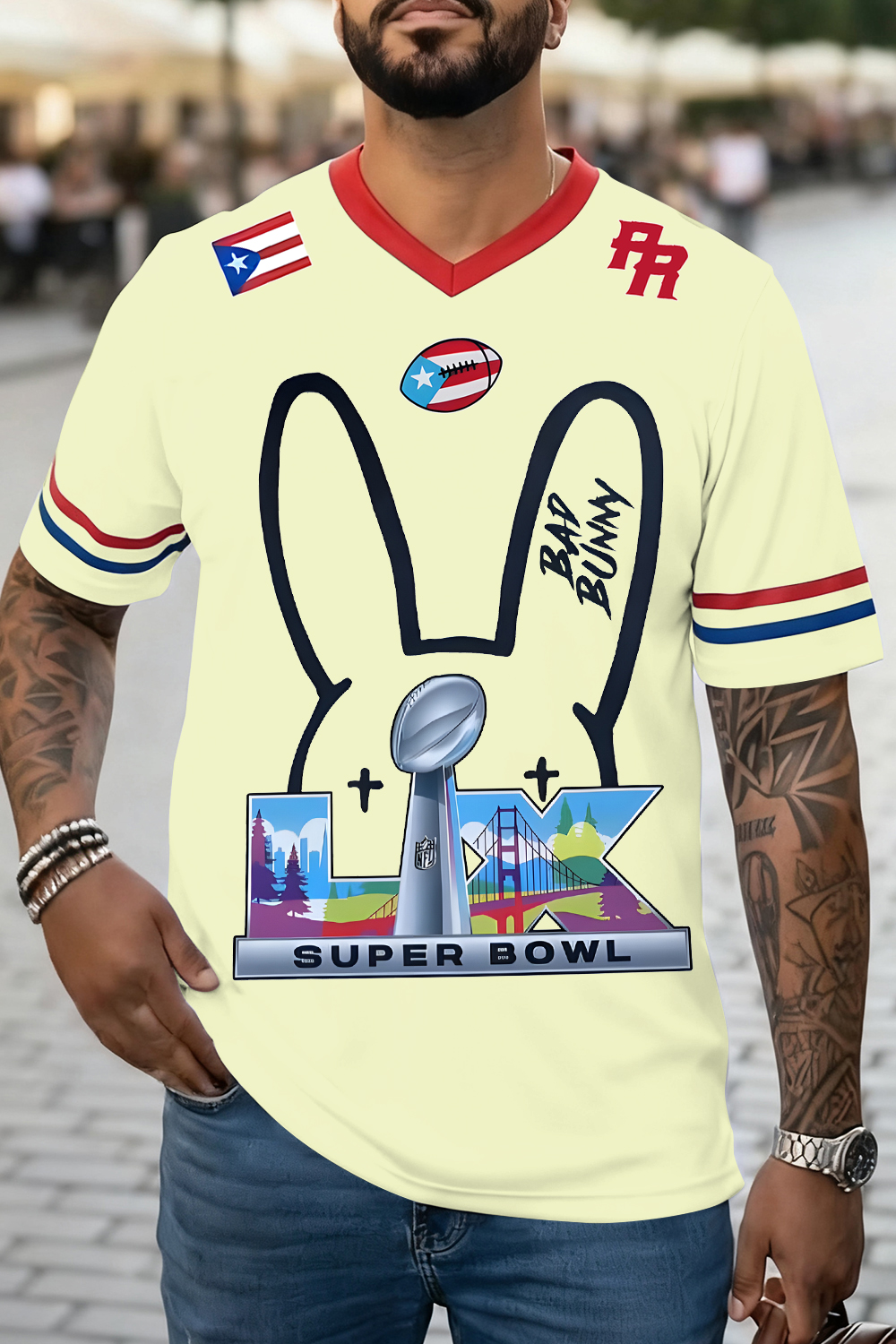 Bunny Ears Bad Bunny🏈 Benito Football Jersey