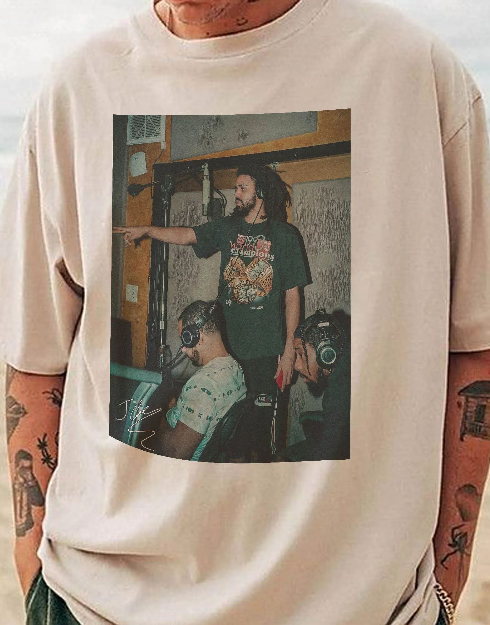 J Cole x Lute Boom Bap Type Beat Set Backs  Sweatshirt