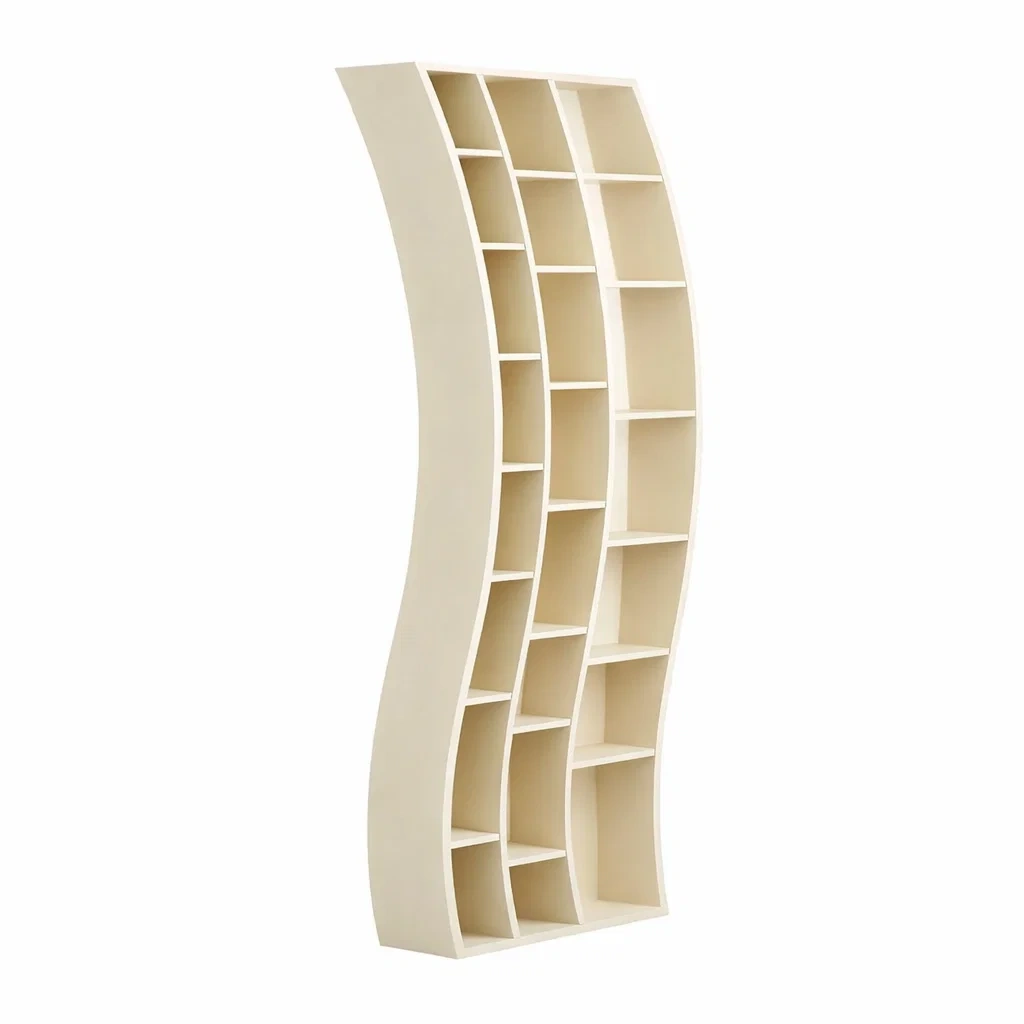 Bibliotheque ondulee moderne finition beige
