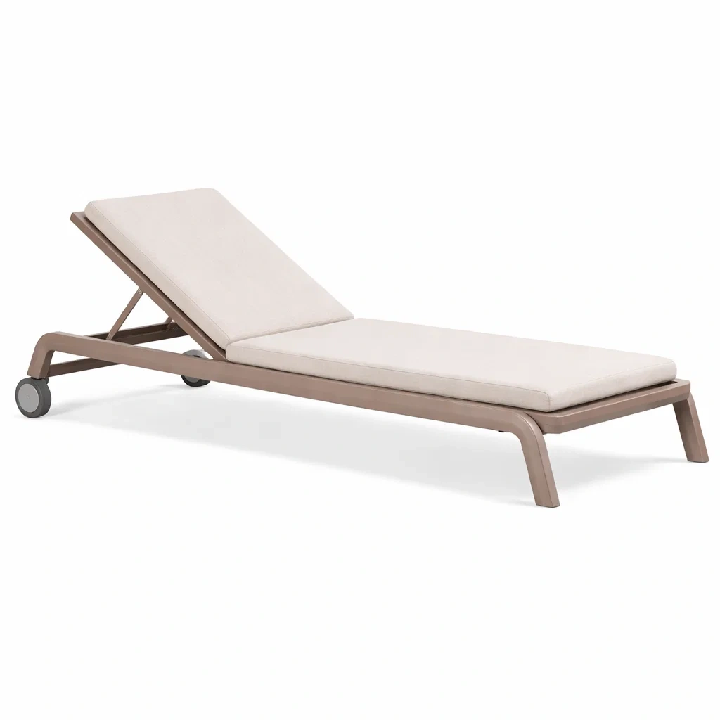 Chaise longue exterieur minimaliste cadre arrondi