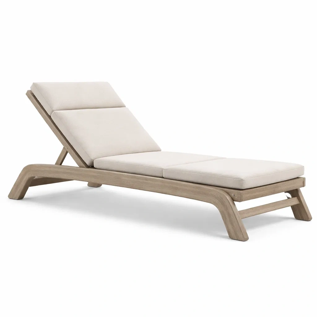 Chaise longue exterieur bois design ergonomique