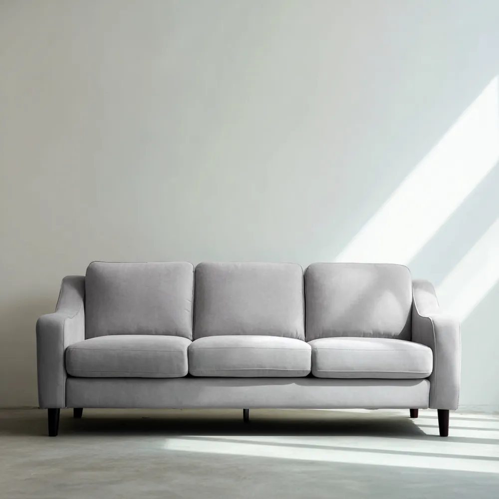 3-Sitzer-Sofa Stoff 220x90x85 cm – Hellgrau – Modernes Design-Modernivio