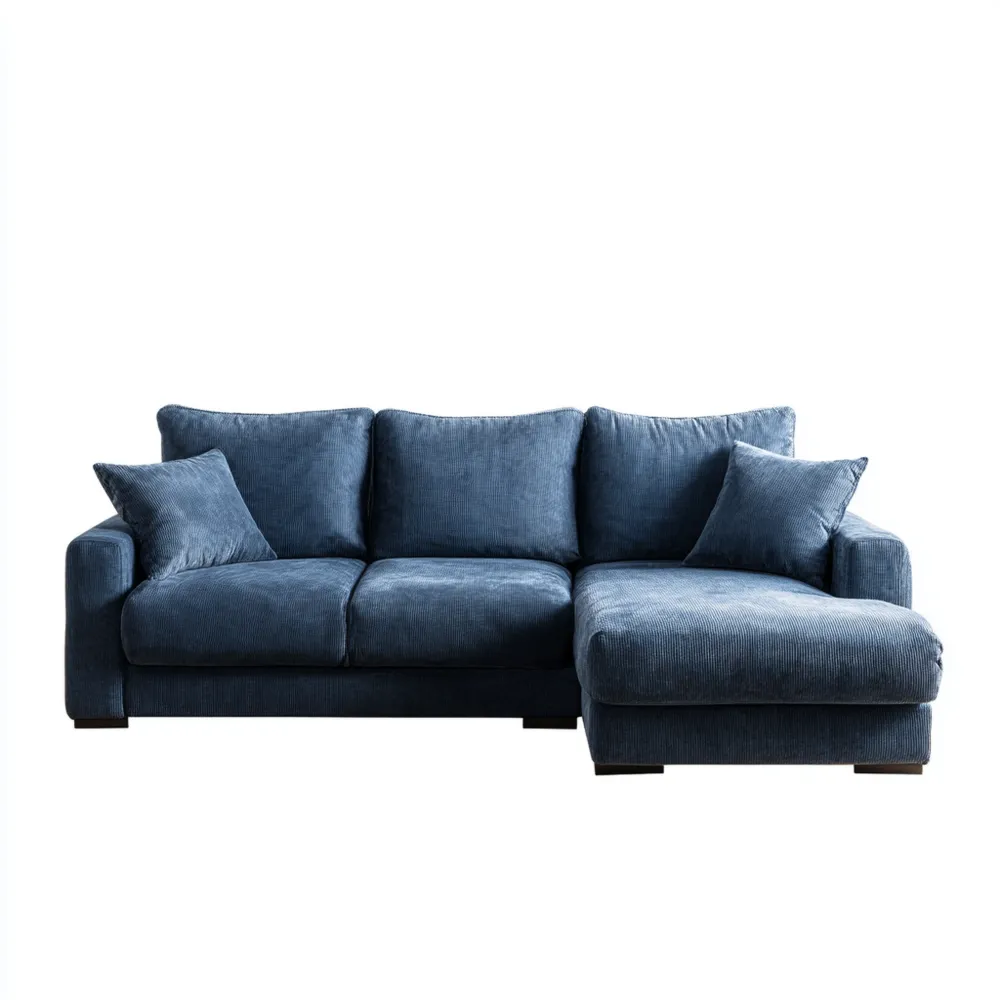 Ecksofa Stoff 280x160x85 cm – Blau – Moderner Stil-Modernivio