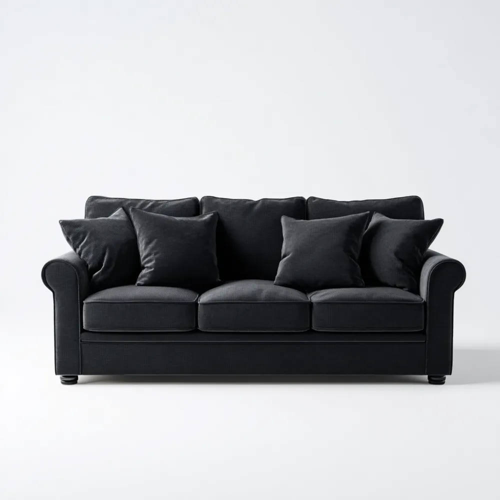 3-Sitzer-Sofa Stoff 200x85x90 cm – Schwarz – Klassisches Design-Modernivio