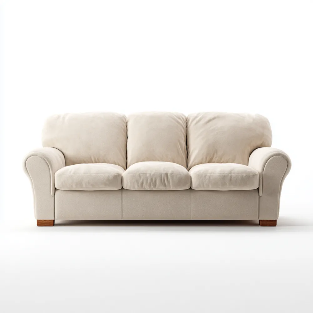3-Sitzer-Sofa Stoffbezug 200x90x85 cm - Creme - Klassisches Design-Modernivio