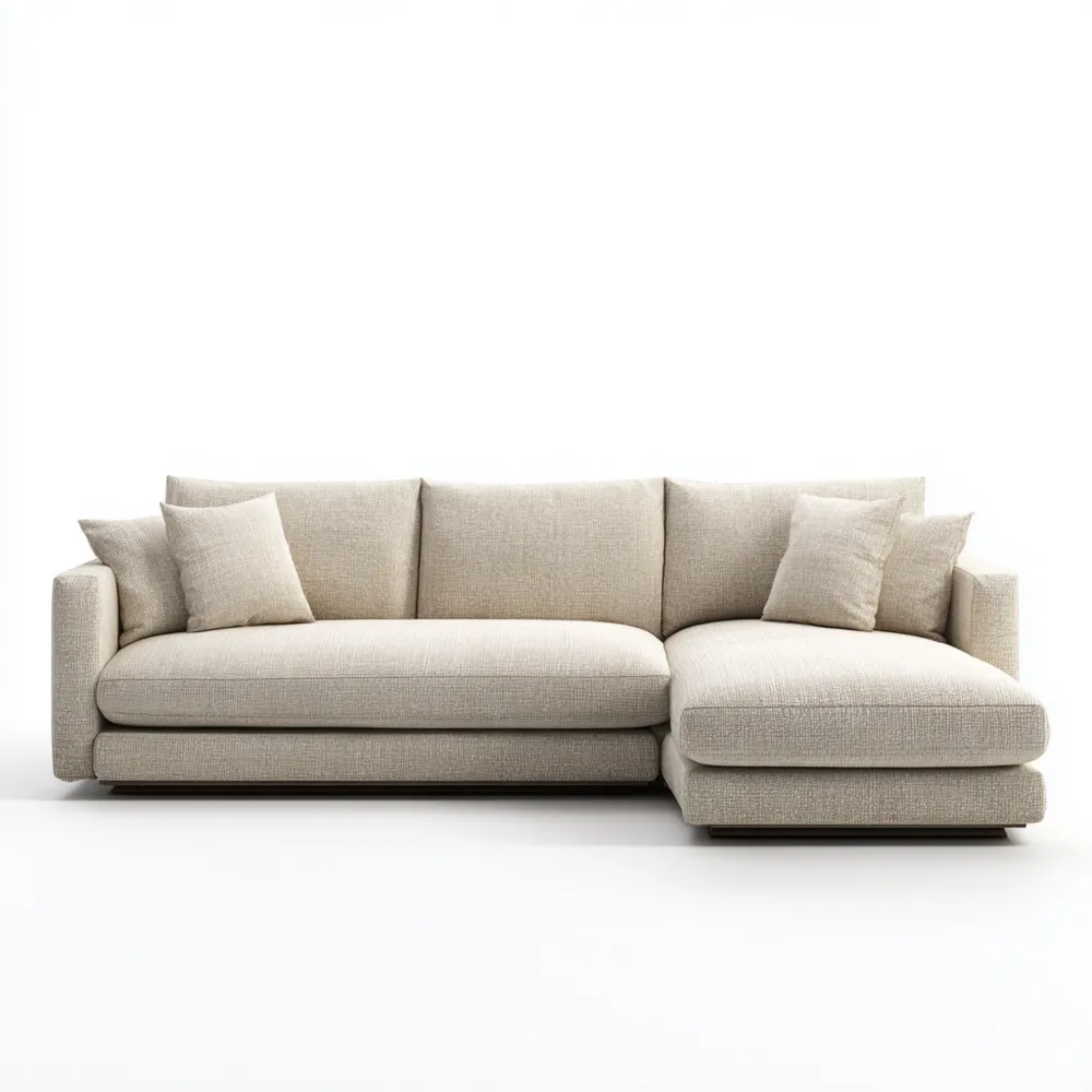 Ecksofa Stoff 260x160x85 cm – Cremefarben – Moderner Stil-Modernivio