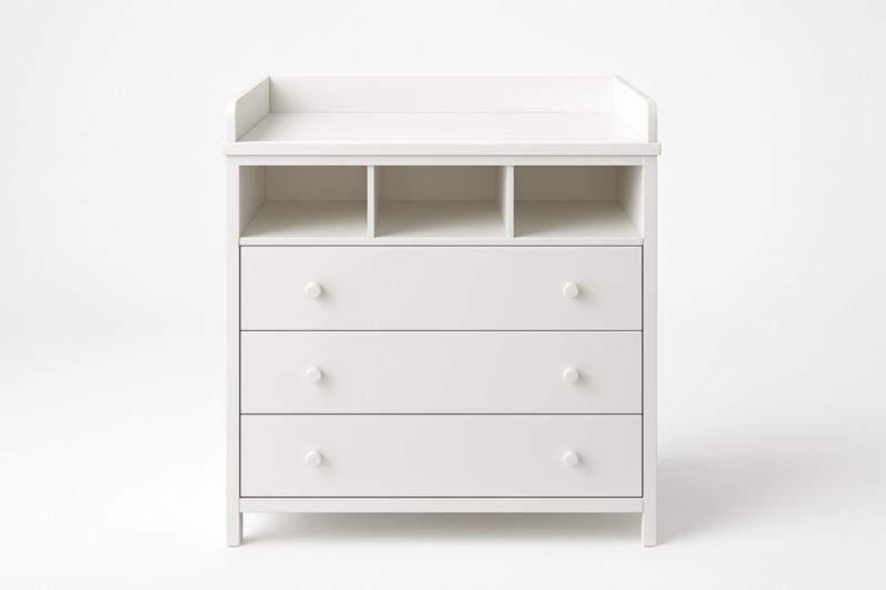 Commode à langer en bois composite Blanc